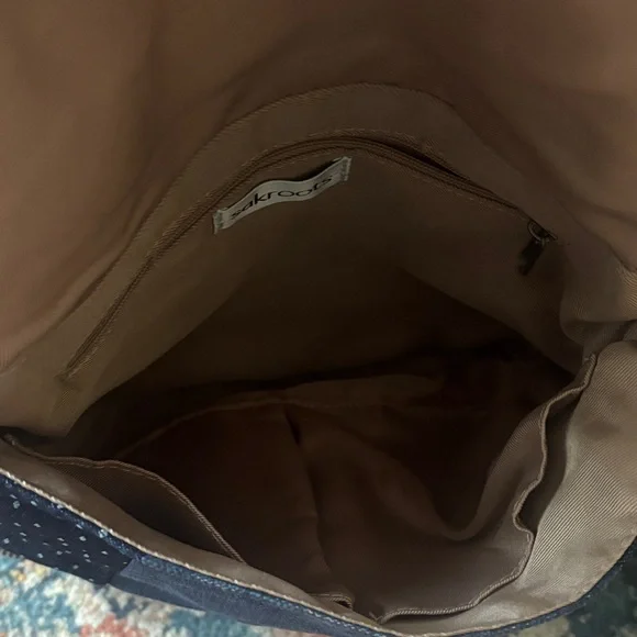 Sakroots Navy and Brown Floral Shoulder Bag - Picture 7 of 12